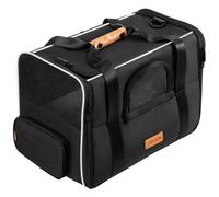 CADOCA® Sac de transport pour chat chien max. 20kg Anthracite pliable avec bandoulière caisse de transport chat avec gamelle