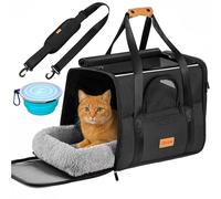 CADOCA Sac de Transport pour Chat, Petit Chien ou Chiot - Anthracite