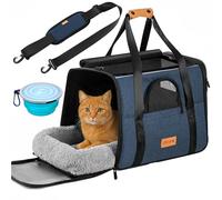 CADOCA Sac de Transport pour Chat, Petit Chien ou Chiot - Bleu