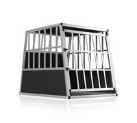 CADOCAŽ Cage de Transport L pour Animaux Aluminium MDF Noir Argent Caisse Chien boîte Box de Transport Voiture