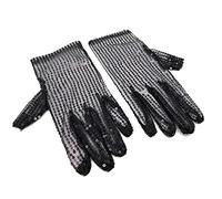 Cadoline Gants de déguisement en polyester à paillettes pour femmes noires 22 cm