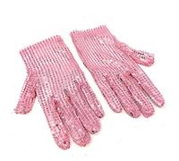 Cadoline Gants de déguisement en polyester à paillettes pour femmes roses 22 cm