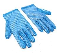 Cadoline Gants de déguisement en polyester à paillettes pour femmes turquoise 22 cm