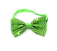 Cadoline Noeud papillon en polyester à paillettes pour hommes, vert citron, 16x6cm