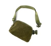 Cadoline Sac banane en peluche polaire Sherpa vert olive sac à main 14x20.5x5cm