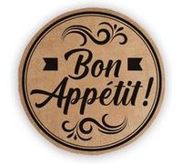 Cadoons - Set de table Bon Appetit rond en toile de jute 38 cm NATUREL G