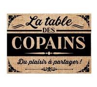 Cadoons - Set de table en toile de jute LA TABLE DES COPAINS 29.5 X 42 cm NATUREL G