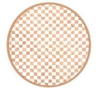 Cadoons Set de table rond à carreaux beige et Blanc en feuilles de bambou tressées - 38 x 38 cm BEIGE G