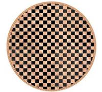 Cadoons Set de table rond à carreaux beige et noir en feuilles de bambou tressées - 38 x 38 cm BEIGE G