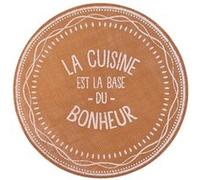 Cadoons Set de table rond La Cuisine est la base du Bonheur - Diamètre 38 cm Beige G