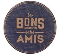 Cadoons Set de table rond Les bons moments entre amis - Diamètre 38 cm Bleu G