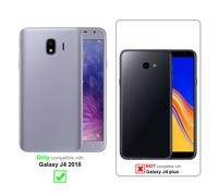 Cadorabo 3x film blindé plein écran pour Samsung Galaxy J4 2018 film de protection en noir verre de protection d'écran tempéré
