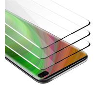 Cadorabo 3x film blindé plein écran pour Samsung Galaxy S10 PLUS film de protection en noir verre de protection d'écran tempéré
