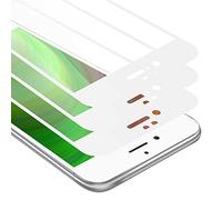 cadorabo 3x Plein écran Film de protection compatible avec Apple iPhone 6 / 6S en TRANSPARENT avec BLANC - 3x Verre de protection d'écran durci (Tempered) d'une dureté de 9H avec 3D Touch