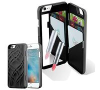 cadorabo - > Apple iPhone 6 Plus/iPhone 6S Plus < Coque Tourbillon Housse Hard Cover avec décoration, Miroir et 2 emplacements pour Les Cartes en Noir