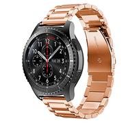 cadorabo Bracelet Acier Inoxydable 22mm Compatible avec Samsung Galaxy Gear S3/Gear 2 en Or Rose - Bracelet de Remplacement pour Huawei Watch GT pour Ticwatch Pro pour Pepple Time pour Amazfit Pace