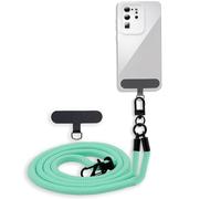 cadorabo Chaîne de téléphone Portable Compatible avec Oppo Find X3 Lite en Turquoise - Cordon de téléphone réglable Pad Amovible pour insérer