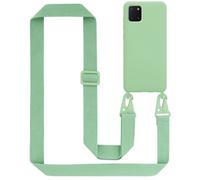 Cadorabo Chaîne de téléphone portable compatible avec Samsung Galaxy A81 / NOTE 10 LITE / M60s en LIQUID LIGHT GREEN - Étui de protection en silicone avec cordelette réglable