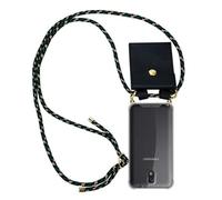 Cadorabo Chaîne de téléphone portable compatible avec Samsung Galaxy NOTE 3 en CAMOUFLAGE - Étui de protection en silicone avec anneaux dorés, cordon et étui amovible