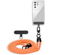 cadorabo Chaîne de téléphone Portable Compatible avec Samsung Galaxy S10 5G en Orange - Cordon de téléphone réglable Pad Amovible pour insérer