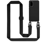 cadorabo Chaîne de téléphone Portable Compatible avec Samsung Galaxy S20 en Liquid Black - Housse de Protection en Silicone avec Cordon de Longueur réglable