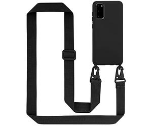 cadorabo Chaîne de téléphone Portable Compatible avec Samsung Galaxy S20 en Liquid Black - Housse de Protection en Silicone avec Cordon de Longueur réglable