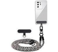 Cadorabo Chaîne pour téléphone portable Kindle Voyage 2014 (7ème génération) en NOIR - BLANC - Étui pour téléphone portable avec cordon réglable à porter autour du cou