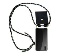 cadorabo Coque Collier pour Huawei P20 in Camouflage - Housse Protection en Silicone Transparent avec Anneaux Dorés, Cordon pour Mettre Autour de Cou et Etui Détachable