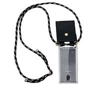 cadorabo Coque Collier pour Samsung Galaxy Note 4 in Noir Argent - Housse Protection en Silicone Transparent avec Anneaux Dorés, Cordon pour Mettre Autour de Cou et Etui Détachable