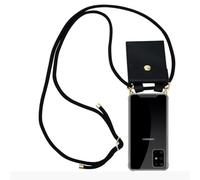 cadorabo Coque Collier pour Samsung Galaxy S20 Plus in Noir - Housse Protection en Silicone Transparent avec Anneaux Dorés, Cordon pour Mettre Autour de Cou et Etui Détachable