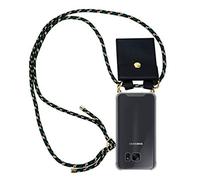 cadorabo Coque Collier pour Samsung Galaxy S7 Edge in Camouflage - Housse Protection en Silicone Transparent avec Anneaux Dorés, Cordon pour Mettre Autour de Cou et Etui Détachable