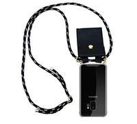 cadorabo Coque Collier pour Samsung Galaxy S9 in Noir Argent - Housse Protection en Silicone Transparent avec Anneaux Dorés, Cordon pour Mettre Autour de Cou et Etui Détachable