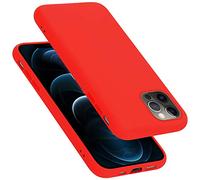 cadorabo Coque Compatible avec Apple iPhone 12/12 Pro, Étui Housse en Silicone- Coque pour iPhone 12/12 Pro- Protection Antichoc, Anti-Empreintes- TPU Housse de Protection - Mat Liquid Red