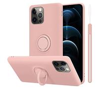 cadorabo Coque Compatible avec Apple iPhone 12 / iPhone 12 Pro en Liquid Pink - Etui pour Téléphone Portable en Silicone TPU Souple avec Anneau - Coque en Silicone Ultra Slim Soft Back Cover Case