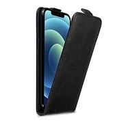 cadorabo Coque Compatible avec Apple iPhone 12 / iPhone 12 Pro en Noir Nuit - Housse Protection en Style Flip avec Fermoire Magnétique - Etui Poche Folio Case Cover
