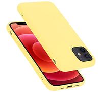 cadorabo Coque Compatible avec Apple iPhone 12 Mini, Étui Housse en Silicone- Coque pour iPhone 12 Mini- Protection Antichoc, Anti-Empreintes- TPU Housse de Protection - Mat Liquid Yellow