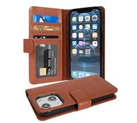 Coque pour Apple iPhone 13 MINI en NOISETTE MARRON Housse de protection Étui avec fermeture magnétique et 3 emplacements pour cartes
