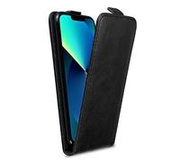 cadorabo Coque Compatible avec Apple iPhone 13 Pro en Noir DE Jais - Housse Protection en Style Flip en Similicuir Lisse - Etui Poche Folio Case Cover