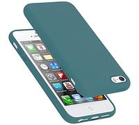 cadorabo Coque Compatible avec Apple iPhone 5 / 5S / SE 2016, Étui Housse en Silicone- Coque pour iPhone 5 / 5S / SE 2016- Protection Antichoc, Anti-Empreintes- TPU Housse - Mat Liquid Green
