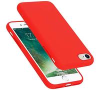 cadorabo Coque Compatible avec Apple iPhone 7 / 7S / 8 / SE 2020, Étui Housse en Silicone- Coque pour iPhone 7 / 7S / 8 / SE 2020- Protection Antichoc, Anti-Empreintes- TPU Housse - Mat Liquid Red