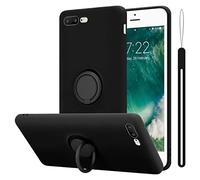 cadorabo Coque Compatible avec Apple iPhone 8 Plus / 7 Plus / 7S Plus en Liquid Black - Etui pour Téléphone Portable en Silicone TPU Souple avec Anneau - Coque en Silicone Ultra Slim Soft Back Cover