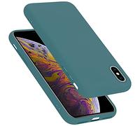 cadorabo Coque Compatible avec Apple iPhone X/XS, Étui Housse en Silicone- Coque pour iPhone X/XS- Protection Antichoc, Anti-Empreintes- TPU Housse de Protection - Mat Liquid Green