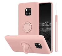 cadorabo Coque Compatible avec Huawei Mate 20 Pro en Liquid Pink - Etui pour Téléphone Portable en Silicone TPU Souple avec Anneau - Coque en Silicone Ultra Slim Soft Back Cover Case Bumper