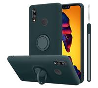 cadorabo Coque Compatible avec Huawei P20 Lite en Liquid Green - Etui pour Téléphone Portable en Silicone TPU Souple avec Anneau - Coque en Silicone Ultra Slim Soft Back Cover Case Bumper