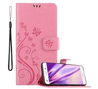 cadorabo Coque Compatible avec Huawei P8 Lite 2015 en Rose Floral - Housse Protection en Design de Fleur avec Fermoire Magnétique, Stand Horizontal et 3 Fentes Cartes - Etui Poche Folio Case Cover