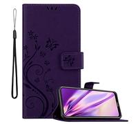 cadorabo Coque Compatible avec Nokia X10 / X20 en Lilas FONCÉ Floral - Housse Protection en Design de Fleur avec Fermoire Magnétique, Stand Horizontal et 3 Fentes Cartes - Etui Poche Case Cover