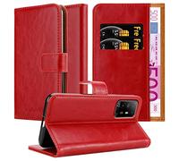 cadorabo Coque Compatible avec Oppo A94 5G en Rouge Cerise - Housse Protection avec Fermoire Magnétique, Stand Horizontal et Fente Carte - Portefeuille Etui Poche Folio Case Cover
