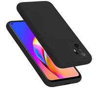 cadorabo Coque Compatible avec Oppo A94 5G, Étui Housse en Silicone- Coque pour A94 5G- Protection Antichoc, Anti-Empreintes- TPU Housse de Protection - Mat Liquid Black