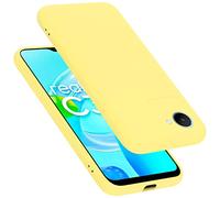 cadorabo Coque Compatible avec Realme C30 / Narzo 50i Prime, Étui Housse en Silicone- Coque pour C30 / Narzo 50i Prime- Protection Antichoc, Anti-Empreintes- TPU Housse - Mat Liquid Yellow