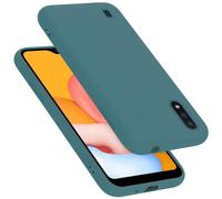 cadorabo Coque Compatible avec Samsung Galaxy A01, Étui Housse en Silicone- Coque pour Galaxy A01- Protection Antichoc, Anti-Empreintes- TPU Housse de Protection - Mat Liquid Green